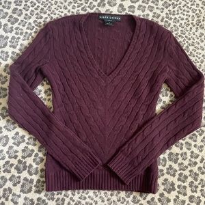 Ralph Lauren Black Label Burgundy Sweater XS